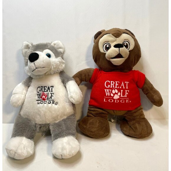 Great Wolf Lodge 16" plush stuffed animal Brinley Bear Grey Wolf Fiesta Toy - Picture 1 of 12